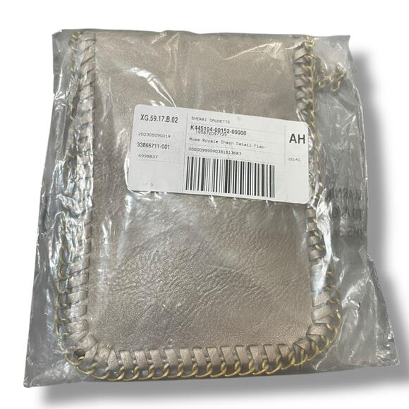 Muse Royale Link Chain Crossbody Bronze Mini Bag Flap Top Snap Vacation Purse - Picture 13 of 14